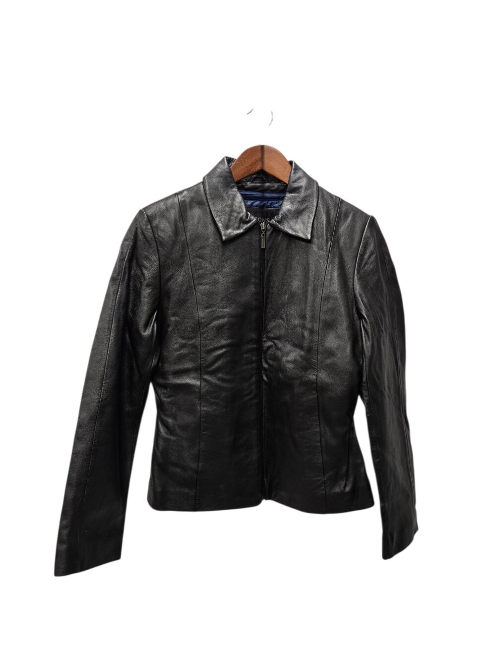 Y2K Wilson Leather Zip Up Moto Jacket - Picture 3 of 15